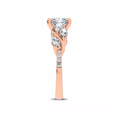Hayden Curved Vine Lab Engagement Ring