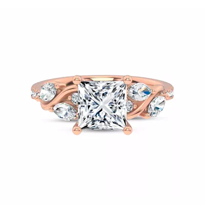 Hayden Curved Vine Lab Engagement Ring