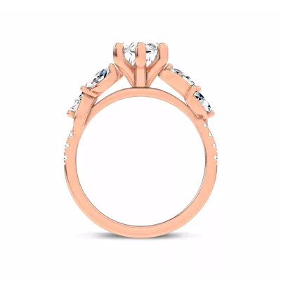 Hayden Curved Vine Lab Engagement Ring