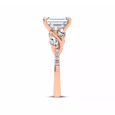 Hayden Curved Vine Lab Engagement Ring