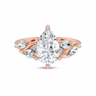 Hayden Curved Vine Lab Engagement Ring