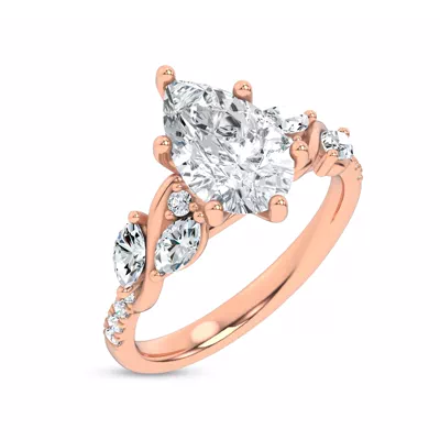 Hayden Curved Vine Lab Engagement Ring