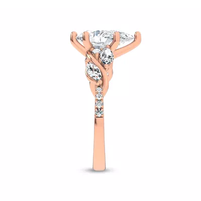 Hayden Curved Vine Lab Engagement Ring