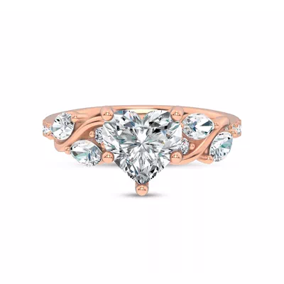 Hayden Curved Vine Lab Engagement Ring