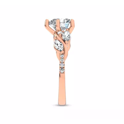 Hayden Curved Vine Lab Engagement Ring