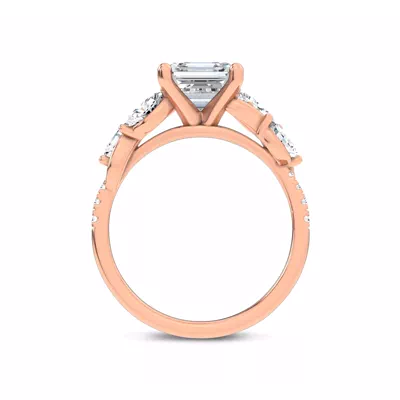 Hayden Curved Vine Lab Engagement Ring