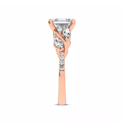 Hayden Curved Vine Lab Engagement Ring