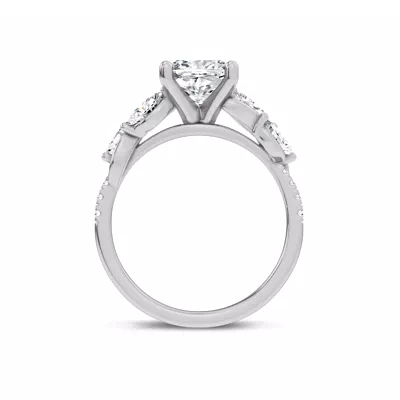Hayden Curved Vine Lab Engagement Ring
