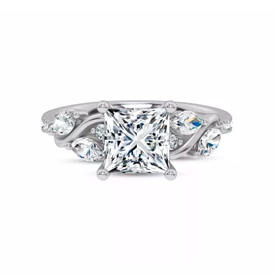 Hayden Curved Vine Lab Engagement Ring