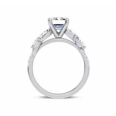 Hayden Curved Vine Lab Engagement Ring