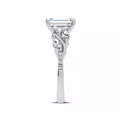 Hayden Curved Vine Lab Engagement Ring