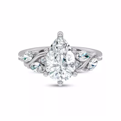 Hayden Curved Vine Lab Engagement Ring