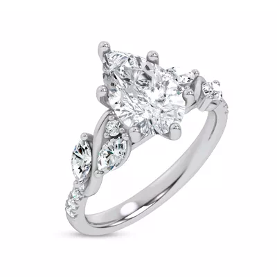 Hayden Curved Vine Lab Engagement Ring