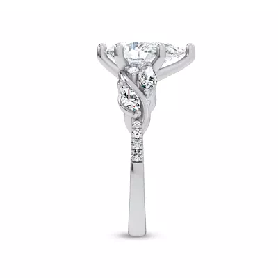 Hayden Curved Vine Lab Engagement Ring