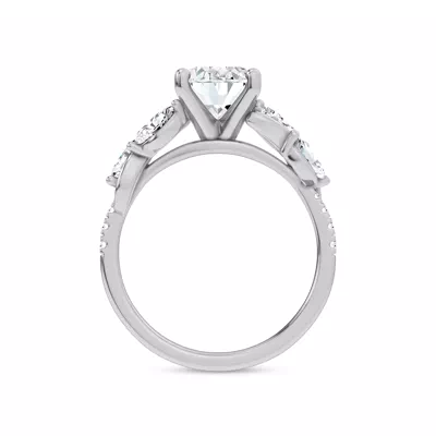 Hayden Curved Vine Lab Engagement Ring