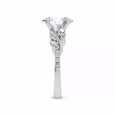 Hayden Curved Vine Lab Engagement Ring