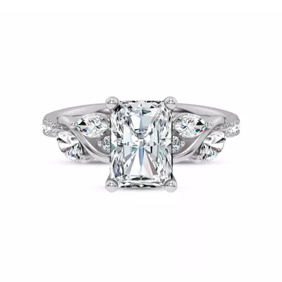 Hayden Curved Vine Lab Engagement Ring
