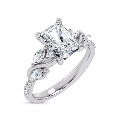 Hayden Curved Vine Lab Engagement Ring