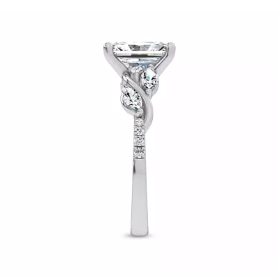Hayden Curved Vine Lab Engagement Ring