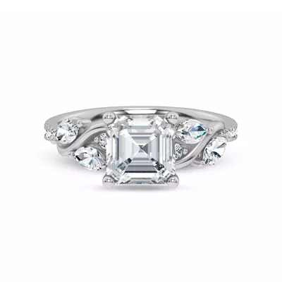 Hayden Curved Vine Lab Engagement Ring