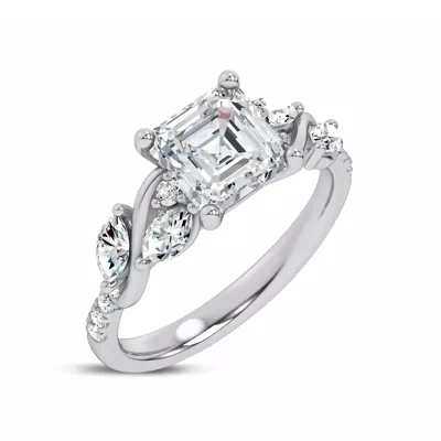 Hayden Curved Vine Lab Engagement Ring