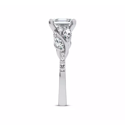 Hayden Curved Vine Lab Engagement Ring