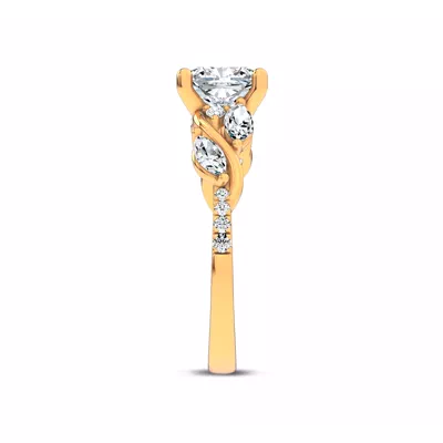 Hayden Curved Vine Lab Engagement Ring