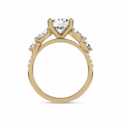 Hayden Curved Vine Lab Engagement Ring