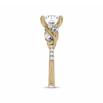 Hayden Curved Vine Lab Engagement Ring