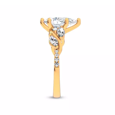 Hayden Curved Vine Lab Engagement Ring