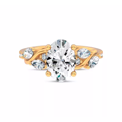 Hayden Curved Vine Lab Engagement Ring