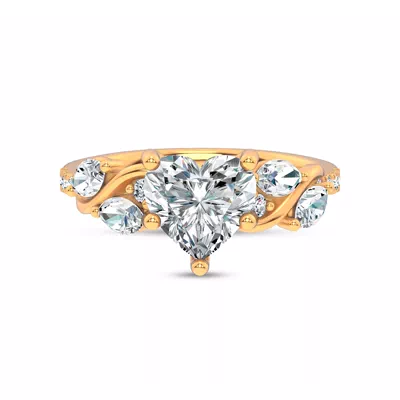 Hayden Curved Vine Lab Engagement Ring