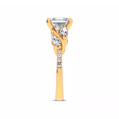 Hayden Curved Vine Lab Engagement Ring