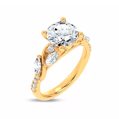 Hayden Curved Vine Diamond Engagement Ring