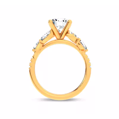 Hayden Curved Vine Diamond Engagement Ring