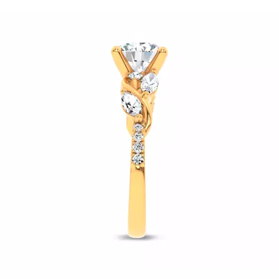 Hayden Curved Vine Diamond Engagement Ring