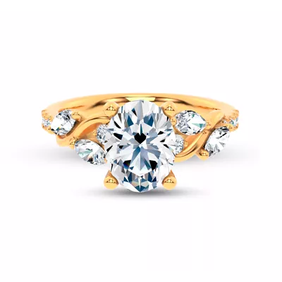 Hayden Curved Vine Diamond Engagement Ring
