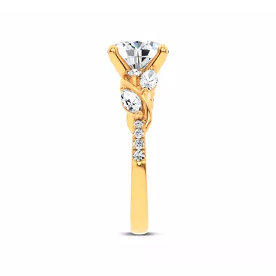 Hayden Curved Vine Diamond Engagement Ring