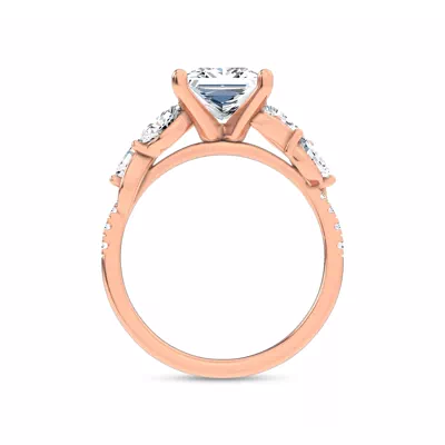 Hayden Curved Vine Lab Engagement Ring