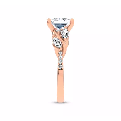 Hayden Curved Vine Lab Engagement Ring