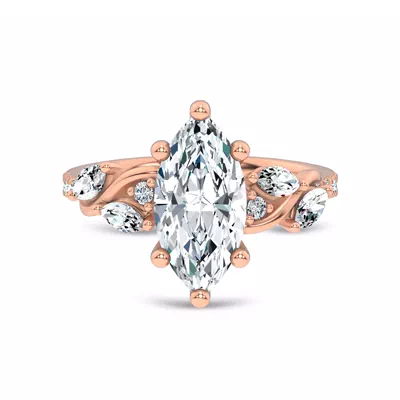 Hayden Curved Vine Lab Engagement Ring