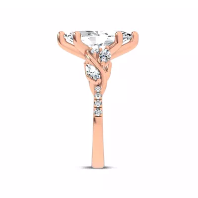 Hayden Curved Vine Lab Engagement Ring