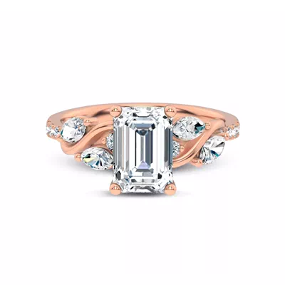 Hayden Curved Vine Lab Engagement Ring