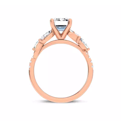 Hayden Curved Vine Lab Engagement Ring