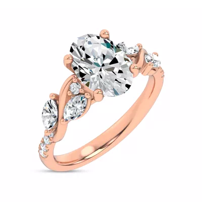 Hayden Curved Vine Lab Engagement Ring