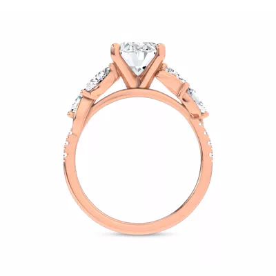 Hayden Curved Vine Lab Engagement Ring