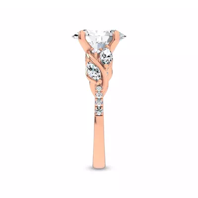 Hayden Curved Vine Lab Engagement Ring