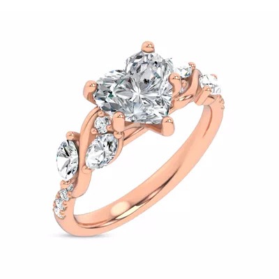 Hayden Curved Vine Lab Engagement Ring
