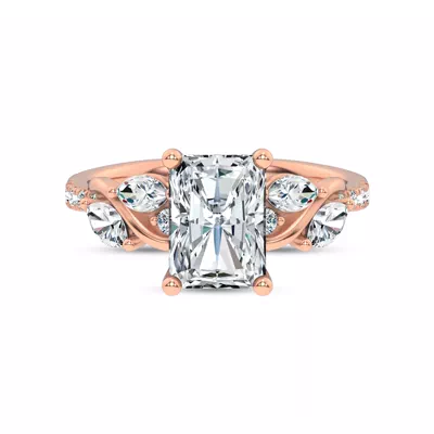Hayden Curved Vine Lab Engagement Ring