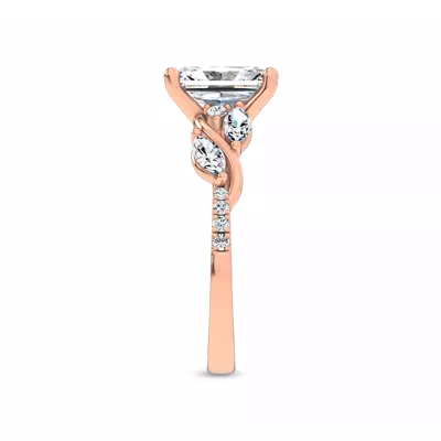 Hayden Curved Vine Lab Engagement Ring